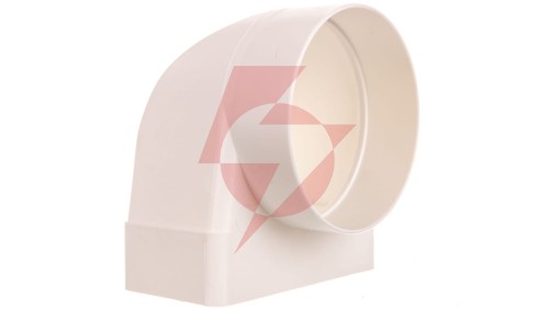 Kolano pionowe łącznikowe PS 122x60mm fi 100mm białe 430