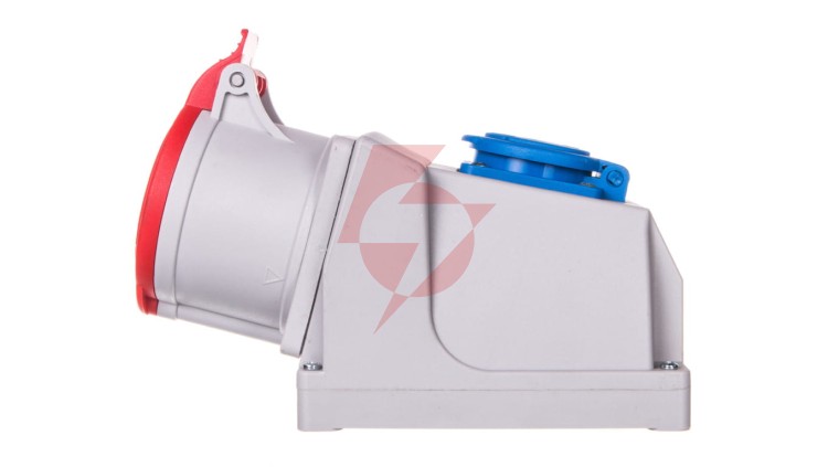Gniazdo stałe COMBI okablowane z listwą przyłączeniową 5P 32A 400V czerwone/ 230V niebieskie GSC 32/5 IP-44 921845