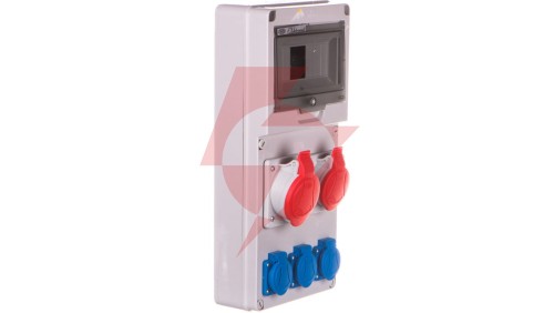 Rozdzielnica budowlana 8 modułów 1x16A 5P 400V, 1x32A 5P 400V, 3x16A 2P+Z RSE-03 IP54 942081