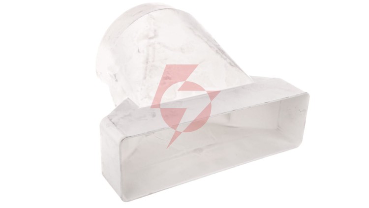 Łącznik przekrojów zmiennych w płaszczyźnie bocznej PS 204x60 fi 125mm biały 570