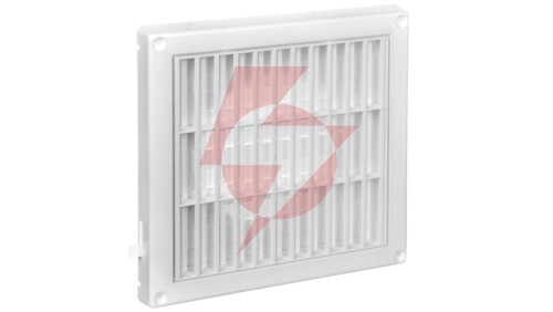 Kratka wentylacyjna 165x165mm fi 100mm biała żaluzja+sznurek T55