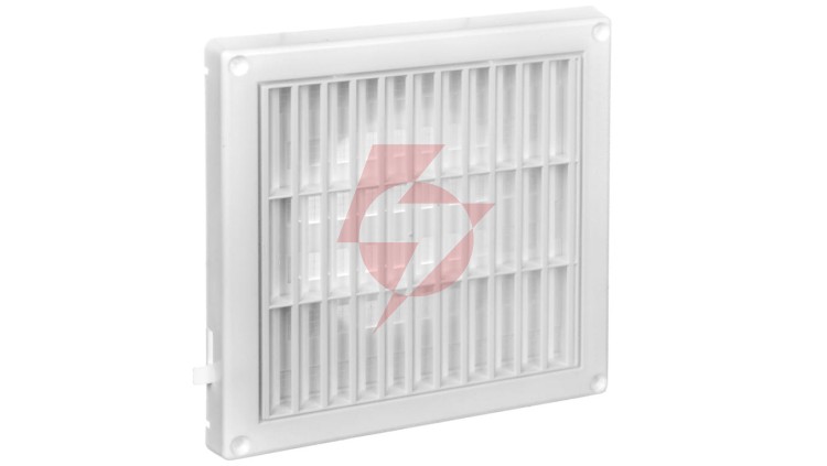 Kratka wentylacyjna 165x165mm fi 100mm biała żaluzja+sznurek T55