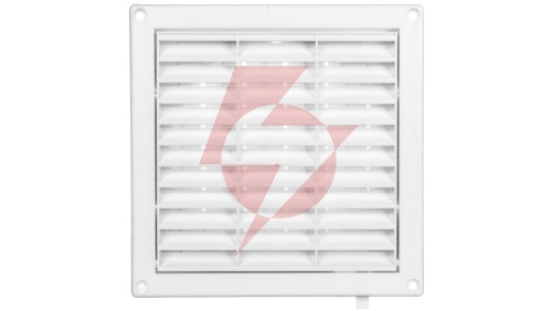 Kratka wentylacyjna 130x130mm fi 125mm biała żaluzja+sznurek T34