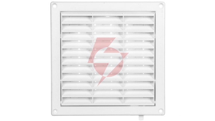 Kratka wentylacyjna 130x130mm fi 125mm biała żaluzja+sznurek T34