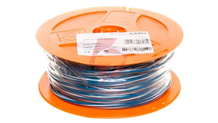 Przewód instalacyjny X07V-K 2,5 niebieski/biały 4522262S /100m/