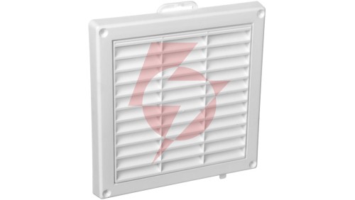 Kratka wentylacyjna 130x130mm biała żaluzja+sznurek T43