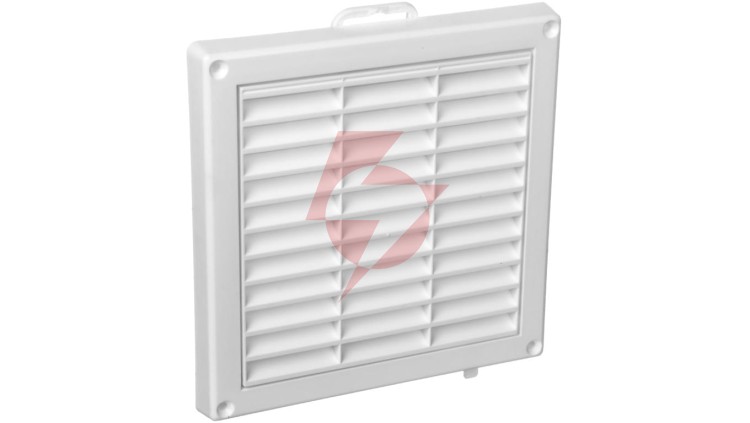 Kratka wentylacyjna 130x130mm biała żaluzja+sznurek T43