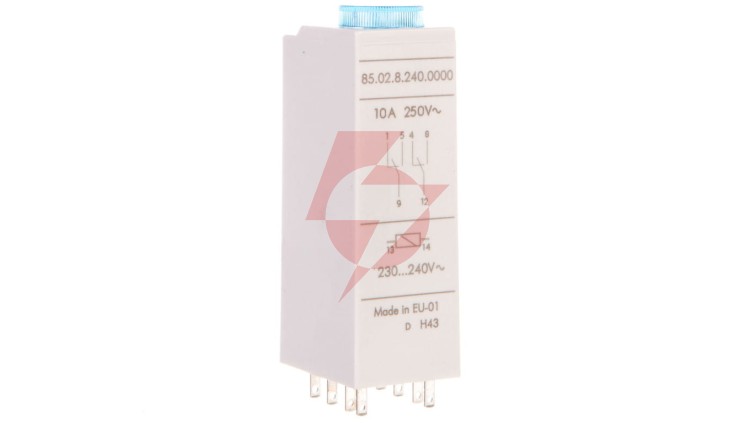 Przekaźnik czasowy 2P 10A 230-240V AC, wielofunkcyjny Al, Dl, SW, GI 85.02.8.240.0000
