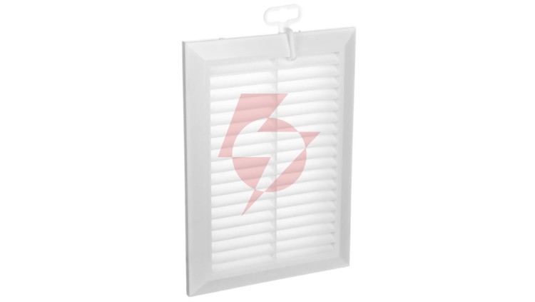 Kratka wentylacyjna 138x208mm biała uchwyt montażowy T26