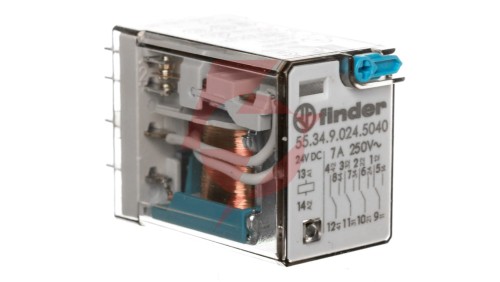 Przekaźnik przemysłowy 4P 7A 24V DC przycisk testujący mechaniczny wskaźnik zadziałania 55.34.9.024.5040