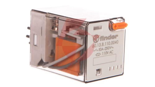 Przekaźnik przemysłowy 3P 10A 110V AC przycisk testujący mechaniczny wskaźnik zadziałania 60.13.8.110.0040