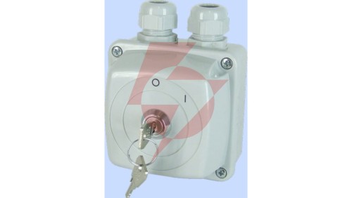 Łącznik krzywkowy 0-I 16A 3P załączany kluczykiem w obudowie IP44 Łuk E16-13z/z 951680