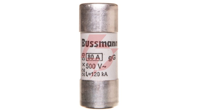 Wkładka cylindryczna 22x58mm 80A gG 500V AC C22G80