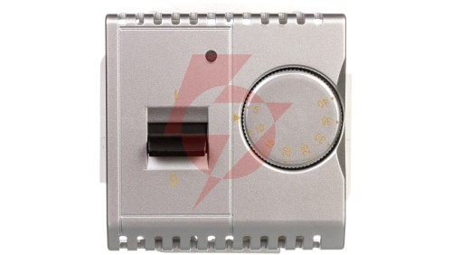 Simon Basic Regulator temperatury z czujnikiem wewnętrznym 16A 230V srebrny mat BMRT10w.02/43