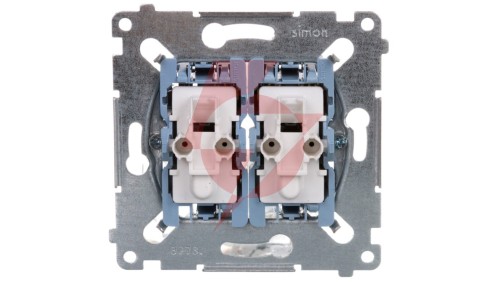 Simon 54 Łącznik schodowy i przycisk zwierny mechanizm 10AX 250V, szybkozłącza, SW6P1M