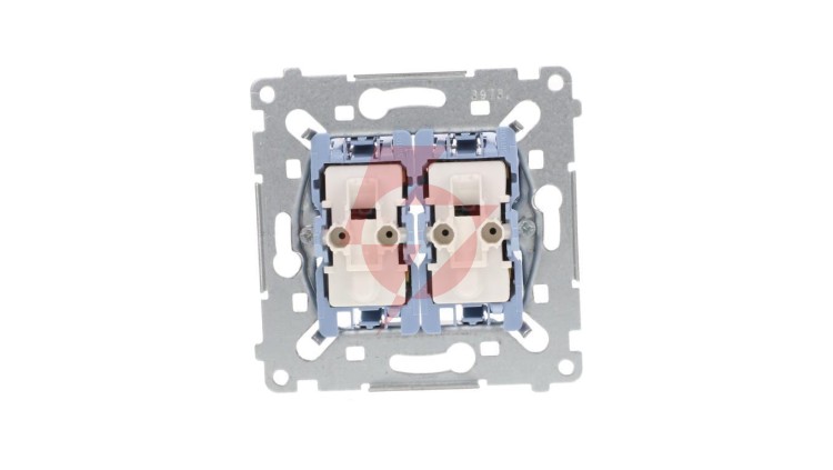 Simon 54 Łącznik schodowy podwójny z podświetleniem mechanizm 10AX 250V, szybkozłącza, SW6/2XLM