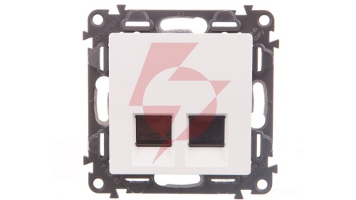 VALENA LIFE Gniazdo komputerowe podwójne RJ45 kat.6 UTP białe 753143