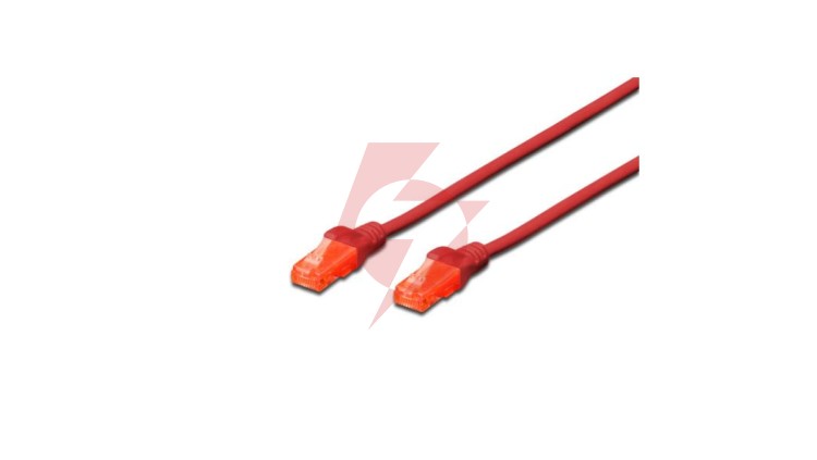 Kabel krosowy (Patch Cord) U/UTP kat.6 czerwony 3m DK-1612-030/R