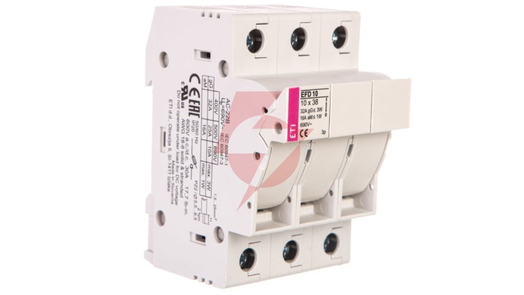 Rozłącznik bezpiecznikowy 3P 32A 10x38mm EFD 10 002540004