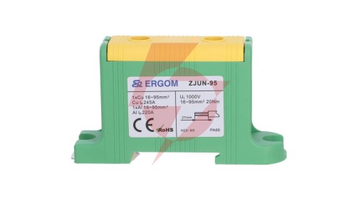Złączka szynowa 1-torowa ZJUN-95 PE żółto-zielona R34RR-07020000803