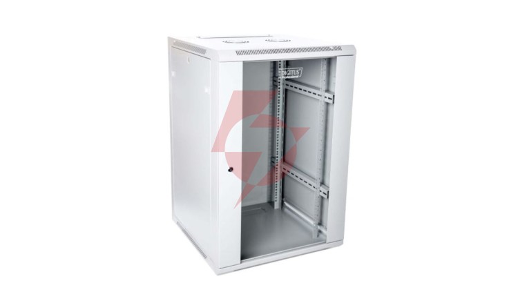 Szafa krosowa wisząca niedzielona 19 cali 15U 600x769x600 szara DN-W19 15U/600