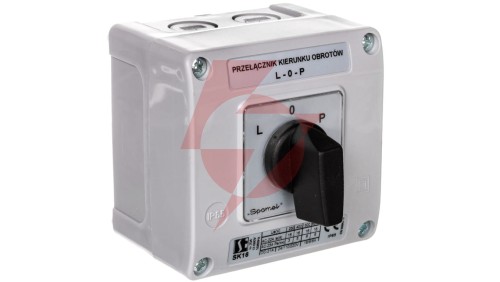 Łącznik krzywkowy L-O-P 16A w obudowie pokrętło czarne SK16-3.8368OB11