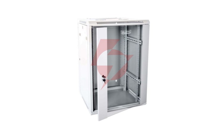 Szafa krosowa wisząca dzielona 19 cali 15U 600x769x600 szara DN-WD19 15U/600