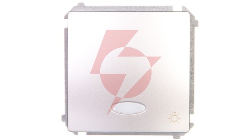 Simon Basic Przycisk światło z podświetleniem 10AX 250V, szybkozłącza, srebrny mat BMS1L.01/43