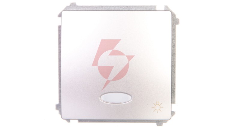 Simon Basic Przycisk światło z podświetleniem 10AX 250V, szybkozłącza, srebrny mat BMS1L.01/43