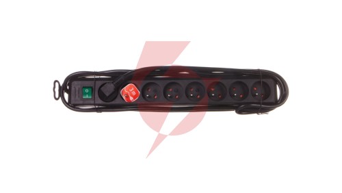 Listwa zasilajaca Eco-Line 3m /z wyłącznikiem/ 8x230V czarna H05VV-F 3G1,5 1159301018