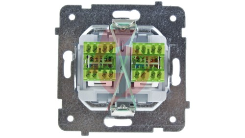 KARO Gniazdo komputerowe podwójne RJ45 kat.5e MMC srebrny perłowy GPK-2S/K/m/43