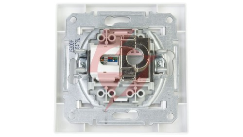 Gniazdo teleinformatyczne Asfora kat.5e RJ45 + RJ12 białe z ramką EPH4900121