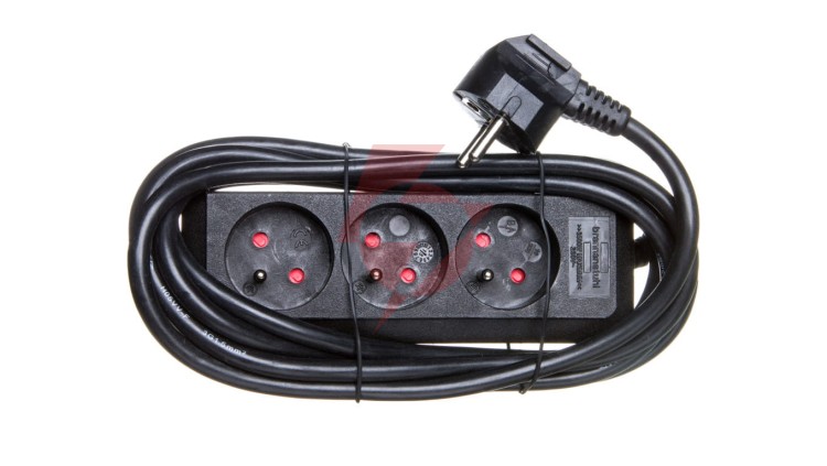Listwa zasilajaca Eco-Line 3m 3x230V czarna H05VV-F 3G1,5 1157504130