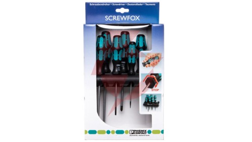 Zestaw wkrętaków, szczelinowych/krzyżowych-pozidriv, 6-częściowy, z uchwytem SF-SL/PZ SET 1212542