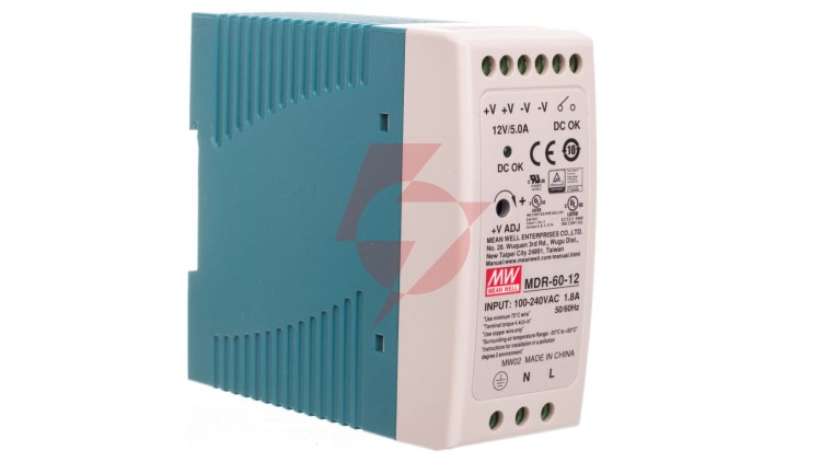 Zasilacz impulsowy 85-264V AC/ 5A 12V DC 60W MDR-60-12