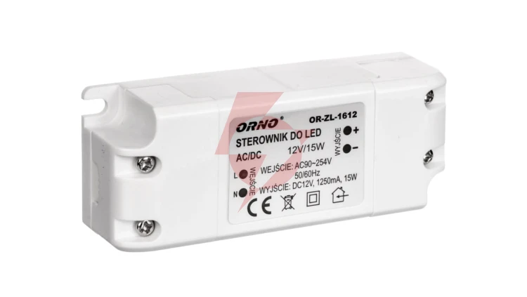 Zasilacz LED 12V DC 15W 1,25A IP20 OR-ZL-1612