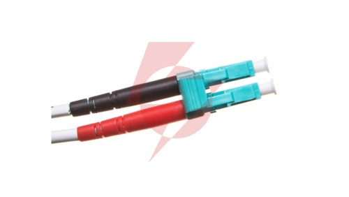 Patch cord światłowodowy LC/LC duplex MM 50/125 OM3 1m LS0H turkusowy DK-2533-01/3