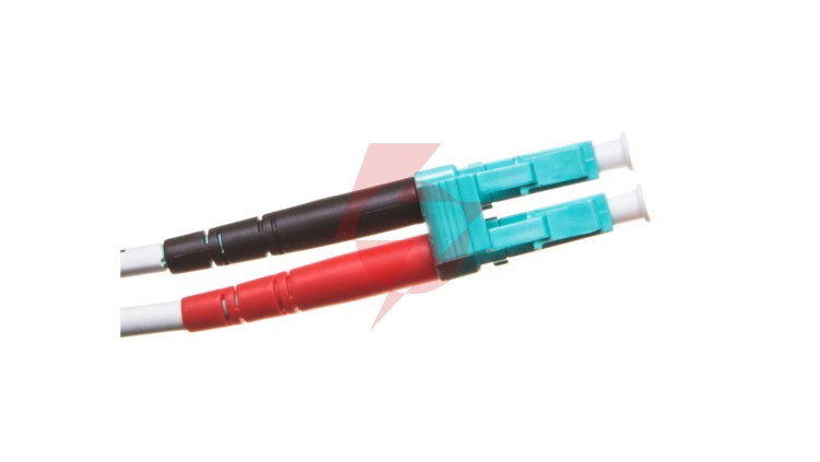 Patch cord światłowodowy LC/LC duplex MM 50/125 OM3 1m LS0H turkusowy DK-2533-01/3