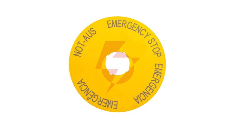 Tabliczka opisowa żółta okrągła EMERGENCY STOP (4 języki) M22-XAK2 216466