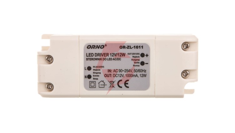 Zasilacz LED 12V DC 12W 1A IP20 OR-ZL-1611