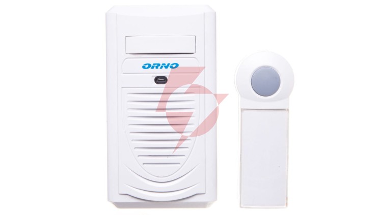 Dzwonek bezprzewodowy DISCO AC 230V z learning system biały OR-DB-KH-123