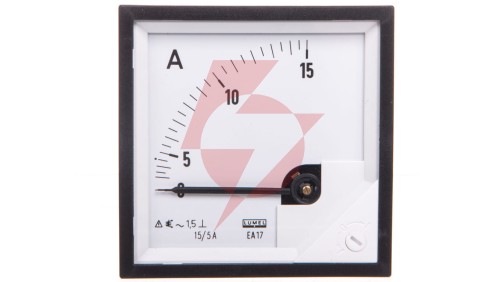 Amperomierz analogowy 72x72mm 15/5A N IP50 E408 pozycja pracy C3 K=90 st. bez atestu KJ EA17N E40800000000