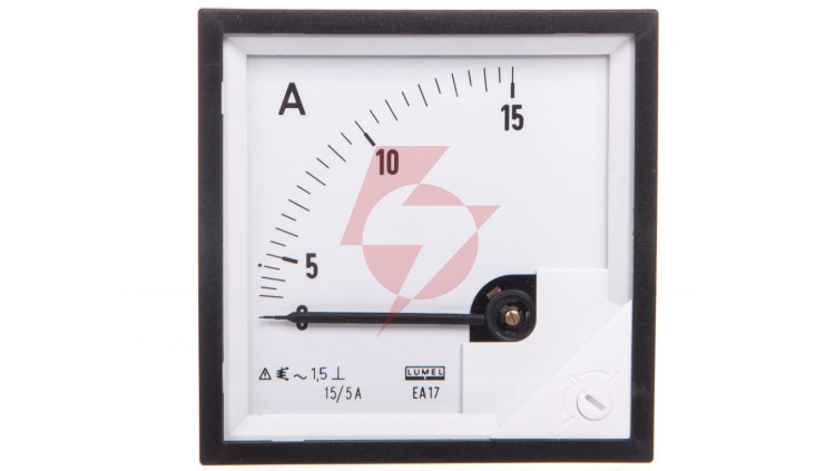Amperomierz analogowy 72x72mm 15/5A N IP50 E408 pozycja pracy C3 K=90 st. bez atestu KJ EA17N E40800000000