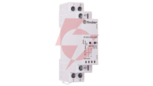 Stycznik modułowy 1Z 1R 25A 24V AC/DC, wskaźnik zadziałania + LED, 17,5mm 22.32.0.024.4520