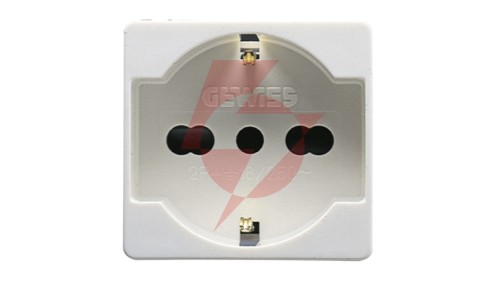 Gniazdo 2P+E standard włoski/niemiecki 16A 250V białe GW20246
