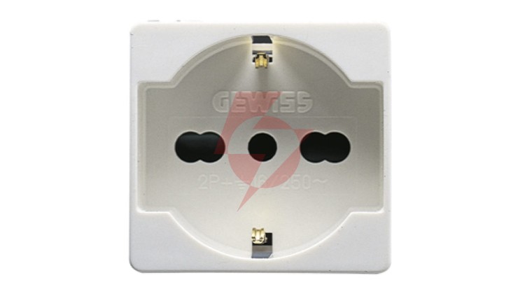 Gniazdo 2P+E standard włoski/niemiecki 16A 250V białe GW20246