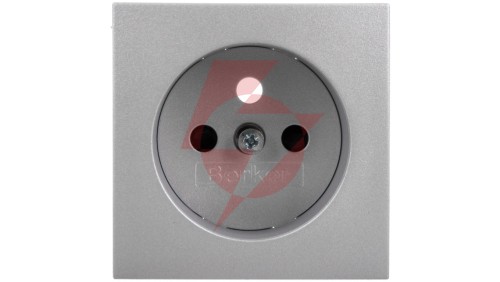 B.Kwadrat/B.7 Płytka czołowa gniazda z/u z przesłonami styków aluminium 3965768994