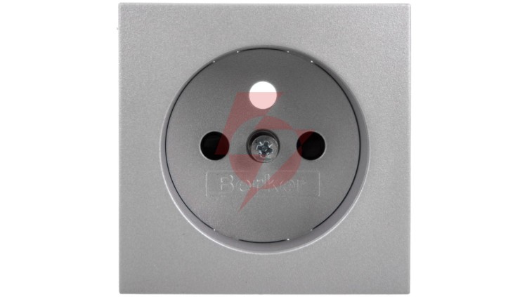 B.Kwadrat/B.7 Płytka czołowa gniazda z/u z przesłonami styków aluminium 3965768994