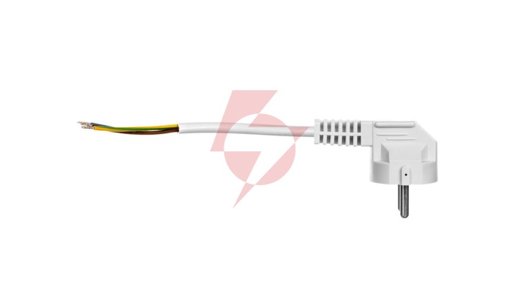 Przewód przyłączeniowy W-2 3x1,0 mm2 biały z wtyczką kątową 1,5m 51.921