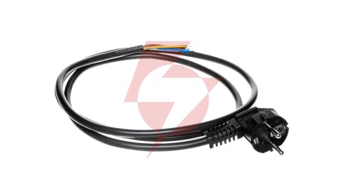 Przewód przyłączeniowy W-3 3x1,5 mm2 czarny z wtyczką kątową 1,5m 51.933